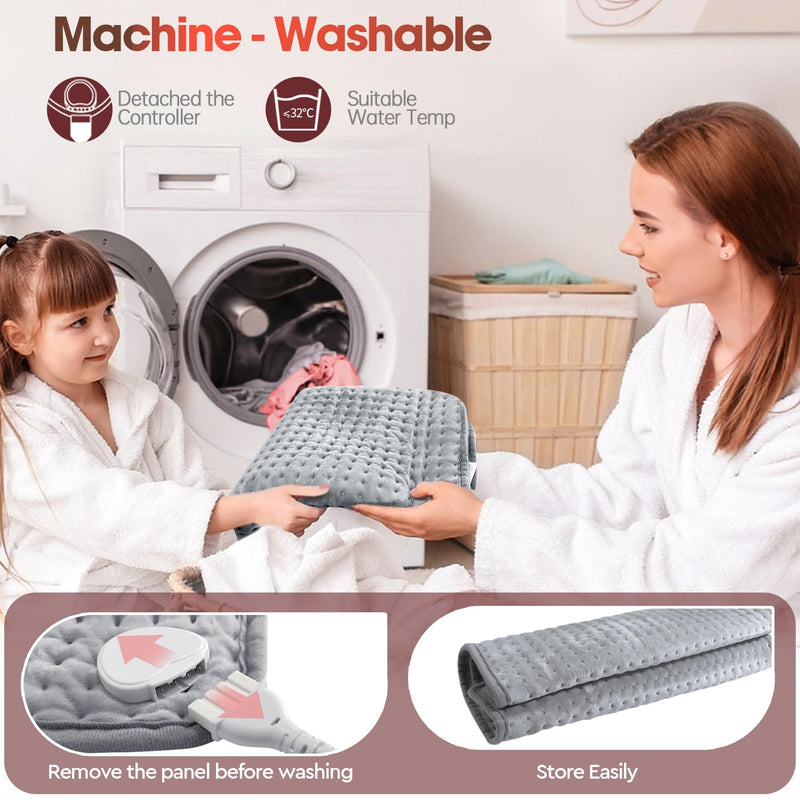 [Australia] - Electric heating pad, Orthland 100x50cm Extra large heating pad with automatic switch-off 4 timers Fast heating Electric heat pad Machine washable for back, neck, shoulders and stomach 43x84cm 