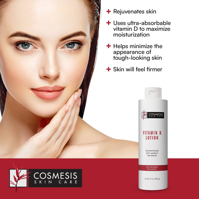 Vitamin D Lotion, Ultra-Moisturizing for Dry Skin, 4 oz, Cosmesis | Helps minimize the look of rough patches and restore a natural-looking, smooth appearance.