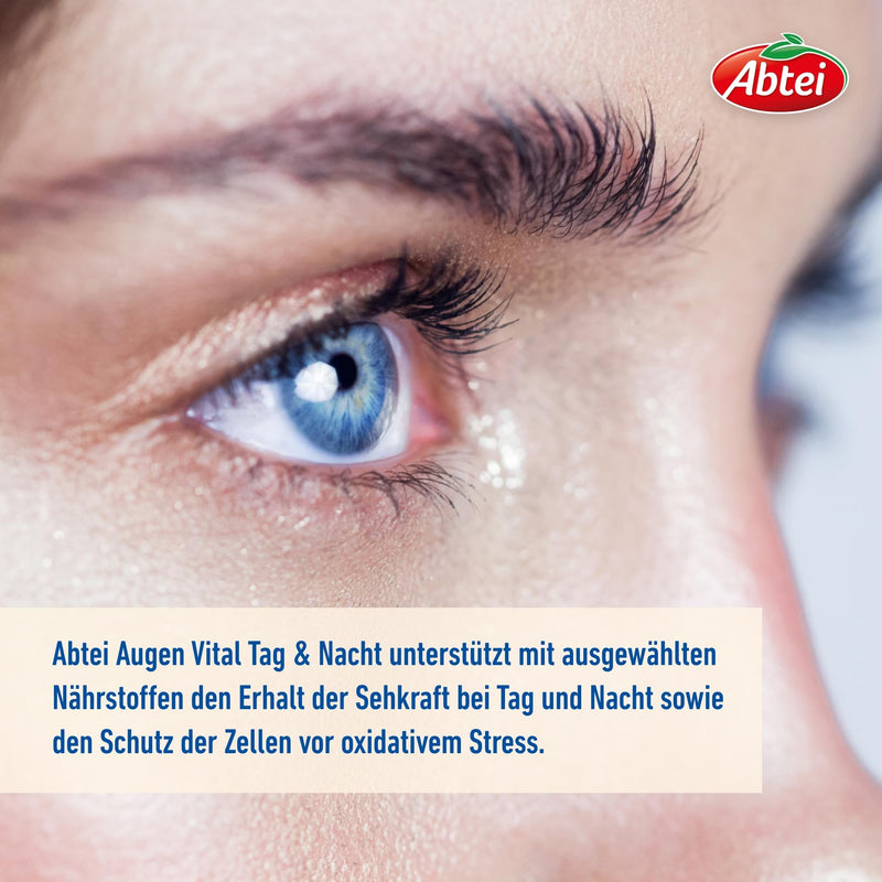 [Australia] - Abtei Augen Vital day and night – to maintain vision – high dosage, gluten-free, lactose-free – supply pack – 90 capsules for 3 months 