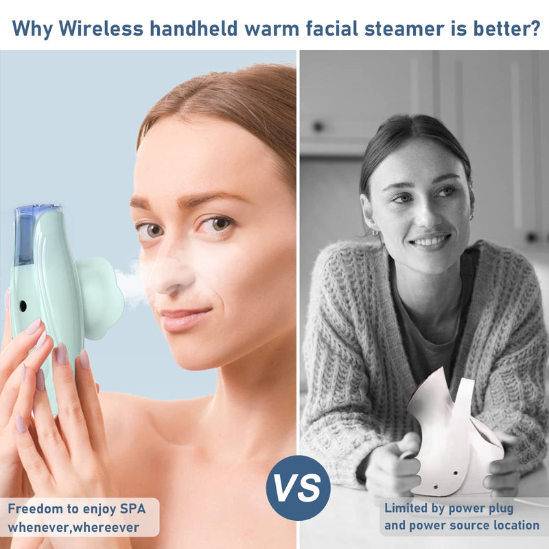 [Australia] - Facial Steamer and Eyes spa 2in 1. Mini Portable Professional hot Facial Steamer for Facial Deep Cleaning，The LADY RIGHT Handheld Ionic face steam, Unclogs Pores Soothing for Eye Fatigue and Dryness 