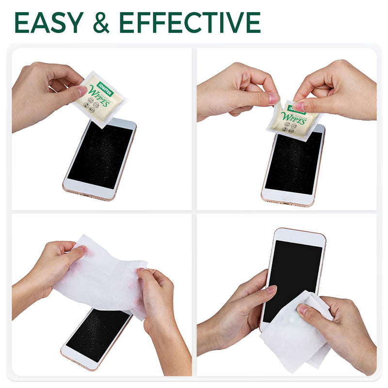 [Australia] - Cleaning Wipes for Electronic Devices - 100 Counts Premoistened Glass Cleaning Wipes, Portable Laptop Screen Cleaner, Individually Wrapped Wipes, Travel Size 100 Count (Pack of 1) 