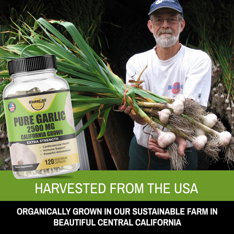 [Australia] - Garlic Capsules 2500mg - Made with Organic Garlic Bulbs, California US Grown - Natural Immune Support Supplement 40 Day Supply 