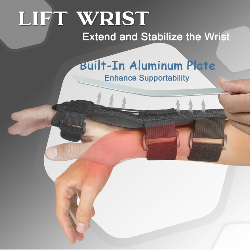 Radial Nerve Palsy Splint, Adjustable Finger Extension Brace, Lift Elastic Splint for Drop Wrist, Radial Nerve Injury, Mcp Arthroplasty, Crutch Palsy Treatment, Fit Left & Right Hand Aluminum Plate