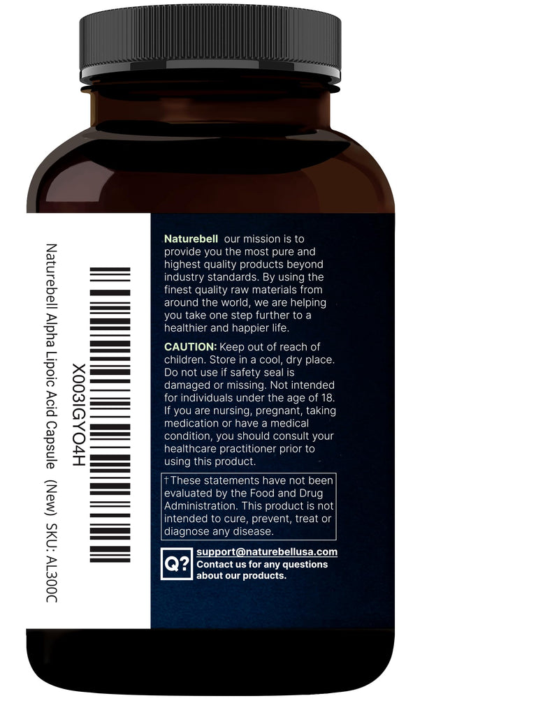 Alpha Lipoic Acid 600mg w/ B1 Complex | 300* Capsules, 4 in 1 Myelinctin Formula, R-ALA | S-ALA | Thiamine | Benfotiamine, High Bioavailability and Potency, Third Party Tested, Non-GMO & NO Gluten