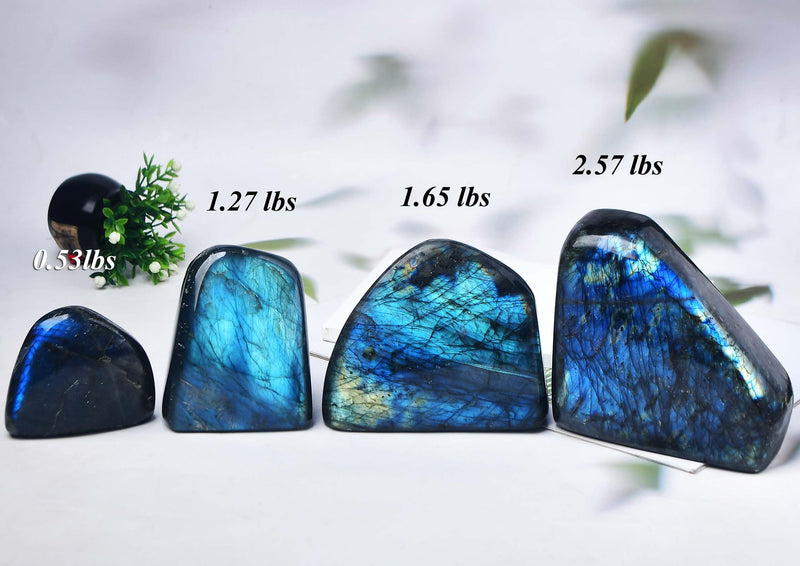 Large Labradorite Rock Polished Slab Block Healing Crystal Stone for Meditation Gift Home Decor 0.8-1.3 Pound Labradorite Block