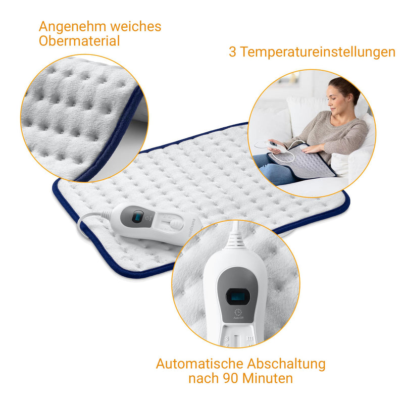 [Australia] - medisana HP 405 heating pad, super fleece, heat pad with 3 temperature levels, overheating protection, automatic switch-off, washable, for back, neck and shoulders 