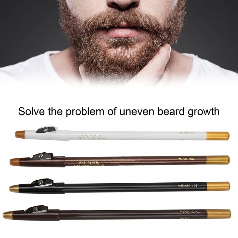 [Australia] - 4pcs Barber Pencil, Beard Filler Brush, Hairline Barber Pencil Hairdressing Pen with Sharpener Hairline Beard Pen Hair Beard Shape Accessories Fill the sparse part of the beard 