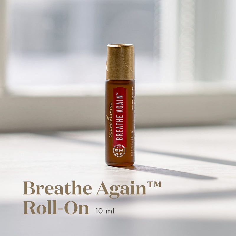 Young Living Breathe Again Essential Oil Roll On - 10ml for Easy Relief - Combines Copaiba, Myrtle, and Peppermint with Four Different Types of Eucalyptus