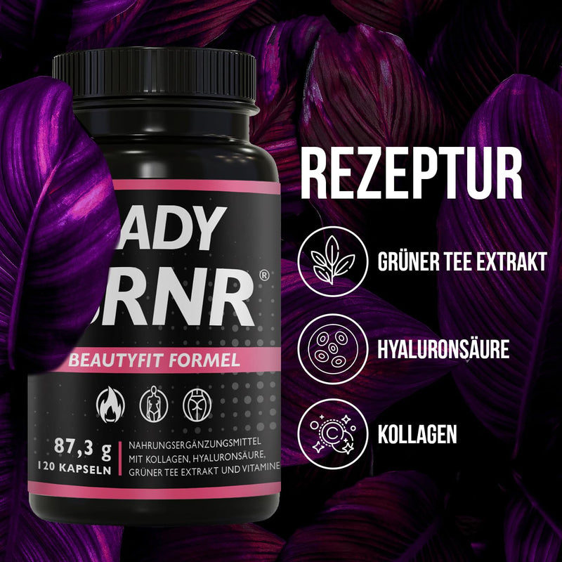 [Australia] - BRNR LADY BRNR - BeautyFit metabolism formula with vitamin B6, connective tissue with copper, collagen, high-dose hyaluronic acid, biotin, 120 capsules 