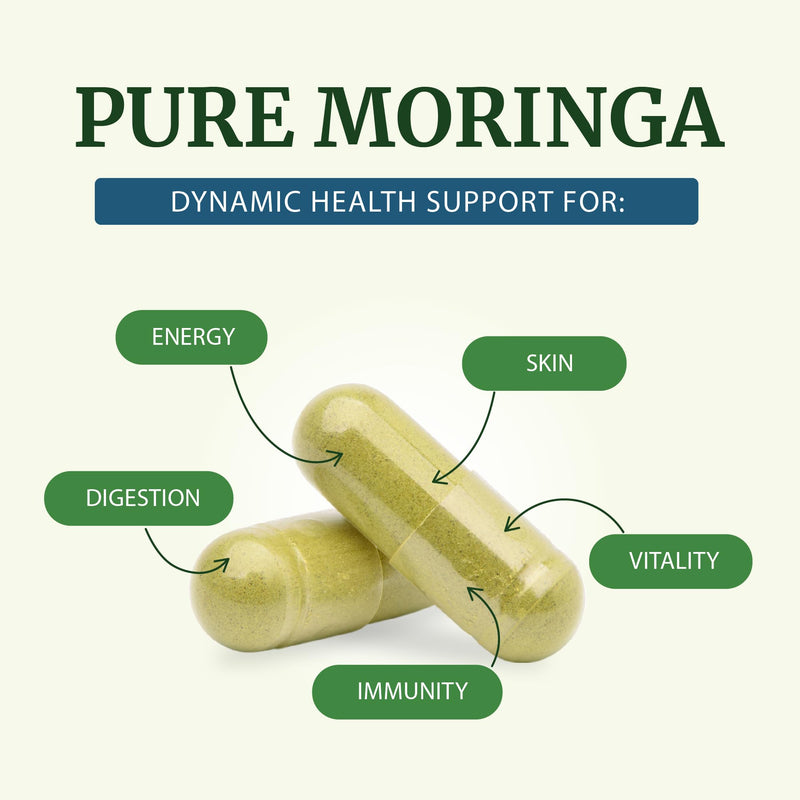 Moringa Capsules 5000mg | Potent Antioxidant Superfood | Non-GMO, Third-Party Tested Pure Moringa for Energy, Immunity & Gut Health Support | 100% Moringa Oleifera | Vegetarian & Gluten-Free | 60 Ct