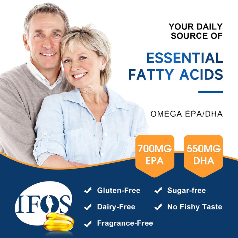 NYO3 Omega 3 Fish Oil 1500mg with DHA & EPA Fatty Acids, 97% High-Potency Omega 3,Support Heart, Brain & Joint Health,No Fishy Aftertaste,Non-GMO,120 Softgel