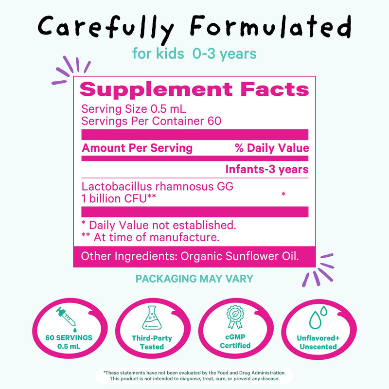 [Australia] - Pink Stork Baby Probiotic Drops, Newborn, Infant & Toddler Probiotics to Help Aid Digestion and Constipation Support, Newborn Essentials - 1 fl oz, 2 Month Supply 