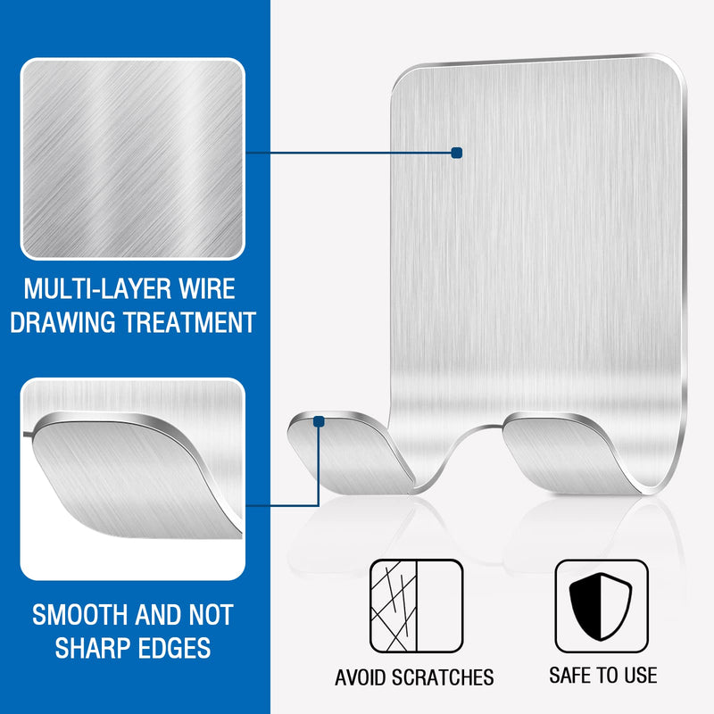[Australia] - JatilEr Razor Holder Shower Silver Pack of 4, Razor Holder Shower No Drilling, Razor Holder Shower Stainless Steel 304, Shaving Holder Wall Scratch-Resistant, Razor Holder Self-Adhesive Smooth Edges 