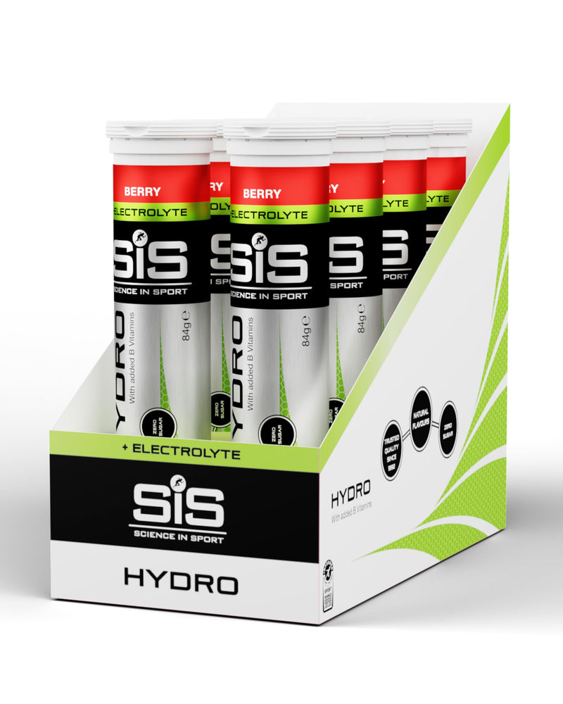 [Australia] - Science in Sport HYDRO electrolyte tablets 160 pieces. Berry - vegan & gluten-free, with sodium, calcium, potassium & magnesium for a balanced electrolyte household, 180 pieces 