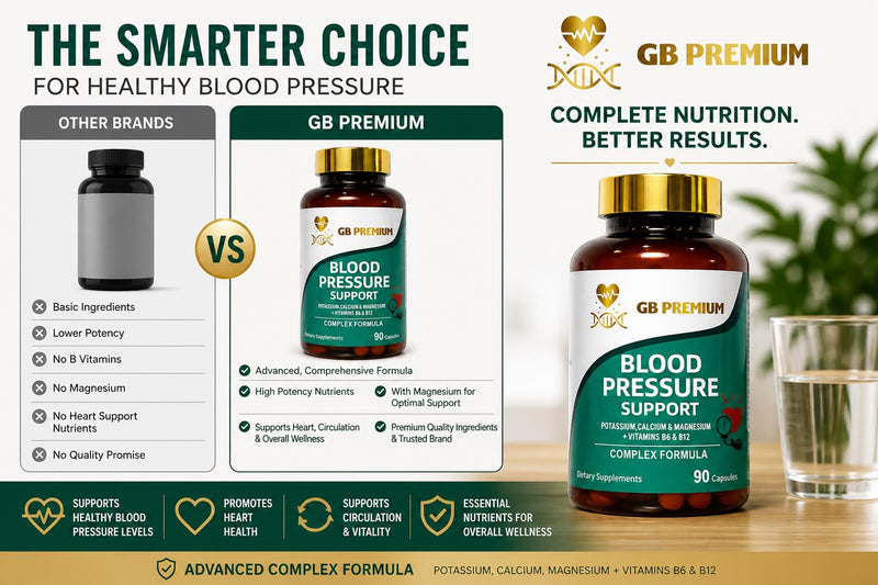 Blood Pressure Support Supplement, with Potassium, Calcium, Magnesium, Vitamins B6 & B12, 90 Capsules