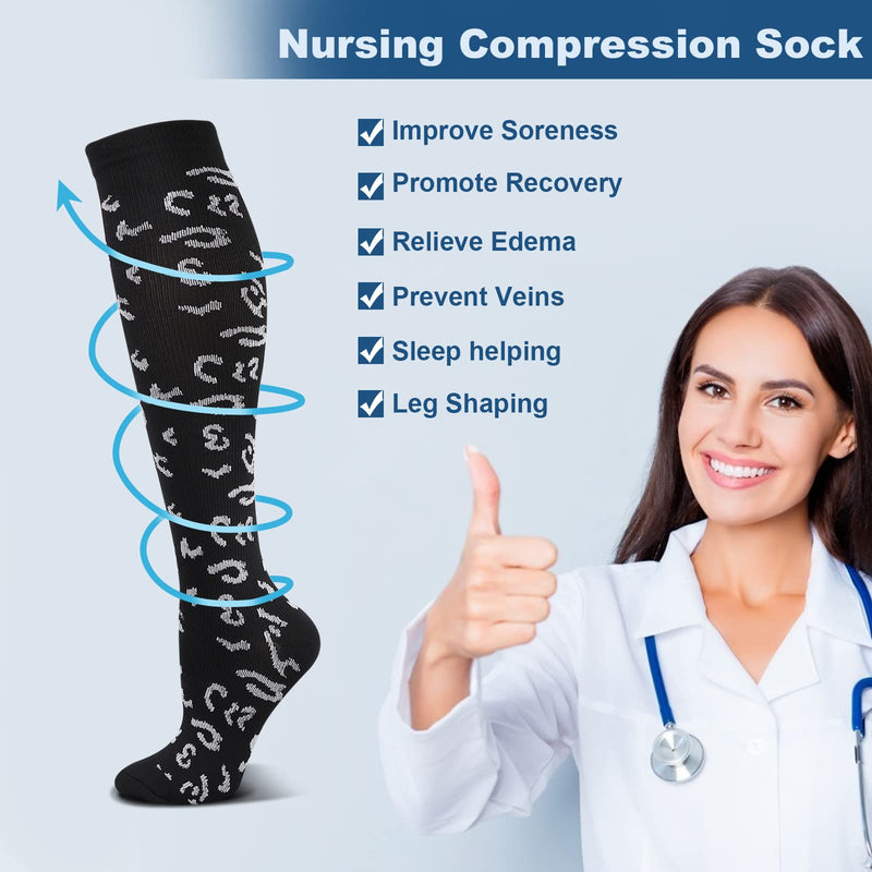 [Australia] - DRESHOW Compression Socks for Men and Women, Compression Socks for Sports, Running, Air Travel, Cycling Assorted - 7 Pairs E S-M 