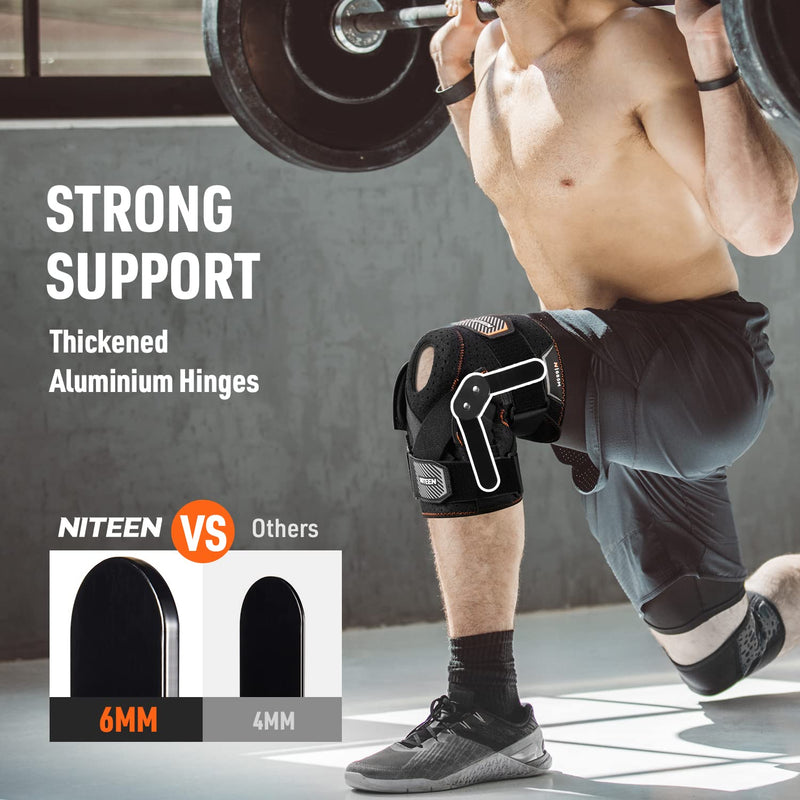 [Australia] - NITEEN Hinged Knee Brace for Knee Pain with Side Stabilizers Knee Braces for Women Men Adjustable Knee Pad for Meniscus Tear Plus Size Compression Patella Gel Pads Knee Support for ACL, MCL X-Large 