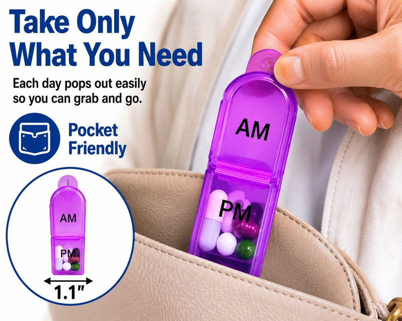 Monthly Pill Organizer Monthly 31 Day AM PM – Pill Sorter Monthly with Large Compartments, 2 Times Pill Container,Monthly Pill Holder for Vitamins, Supplements & Daily Medication
