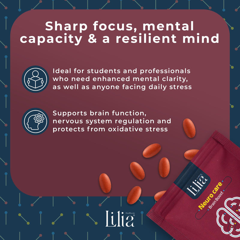 Lilia Healthcare Neuro Care Nootropic: For Enhanced Brain And Mental Performance, Focus, Energy, Immunity. 25 Nutrients and Vitamins including Lycopene, Zeaxanthin, Korean Ginseng, Lutein, Coq10