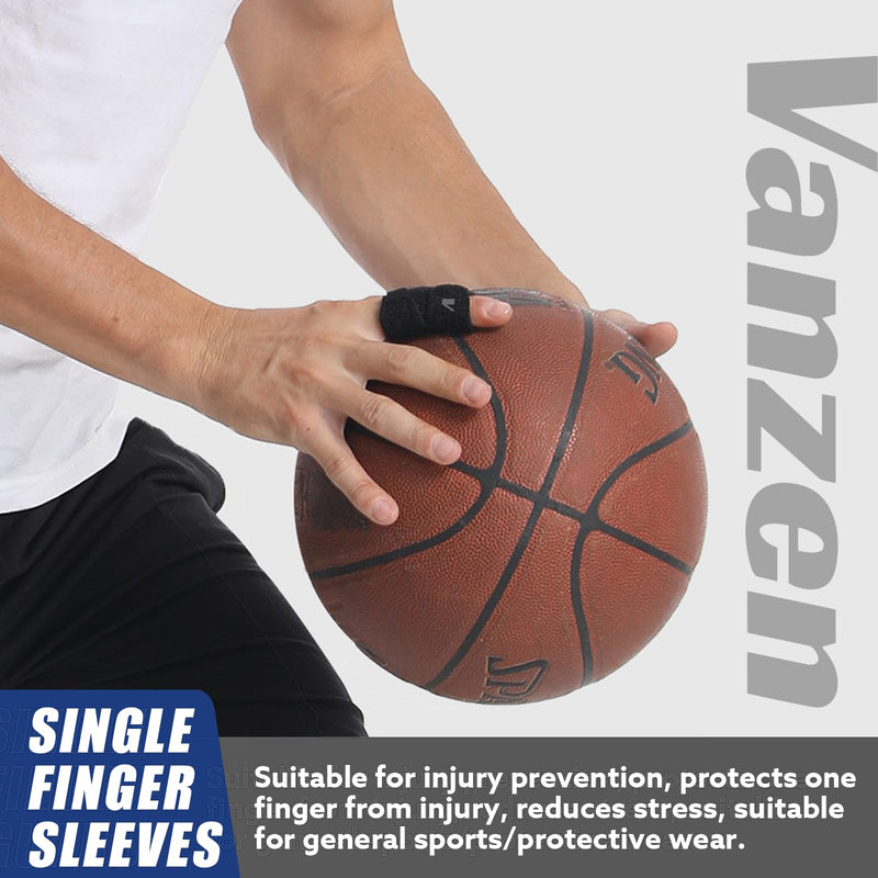 Finger Splint (No Metal Support), 2PCS Lightweight OK Cloth Finger Sleeve/Brace for Arthritis, Tendonitis & Pain Relief, Adjustable Compression for Sports Injury Relief (Basketball, Tennis, Volleyball, Badminton, Golf) – Single Finger Design - M Medium