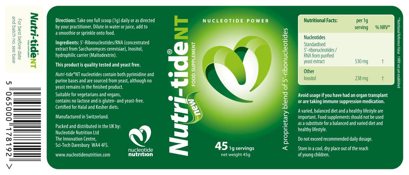 Nutri-Tide NT Food Supplement, Verified Stress & Healthy Ageing Support, 45g Soluble Powder - 45 Servings