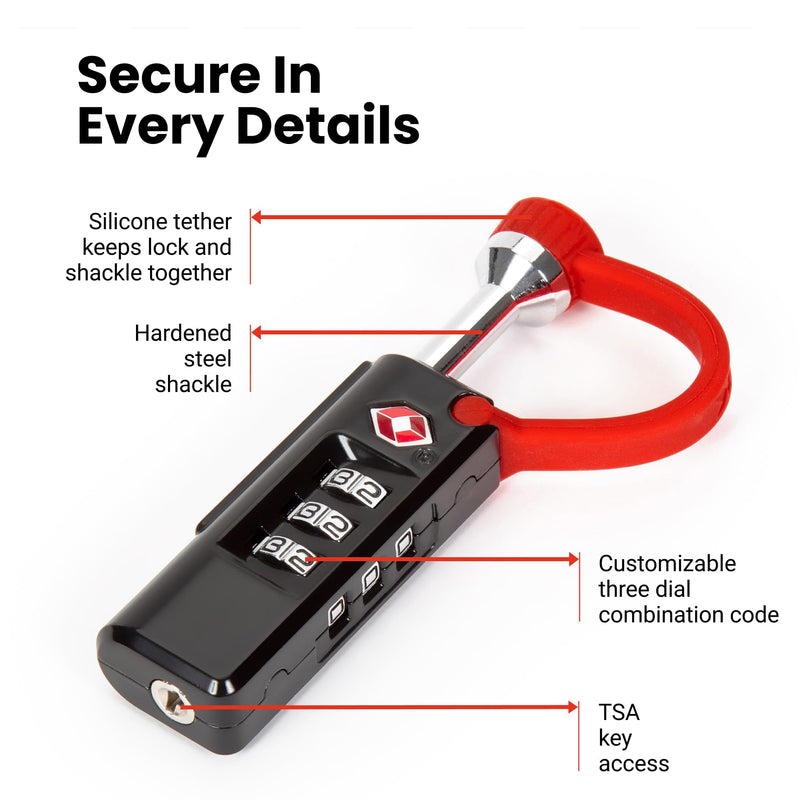 NANUK TSA Approved Locks 2-Pack – Durable, Secure Travel Case Lock with Cut-Resistant Steel Shackle & Rustproof (Black)