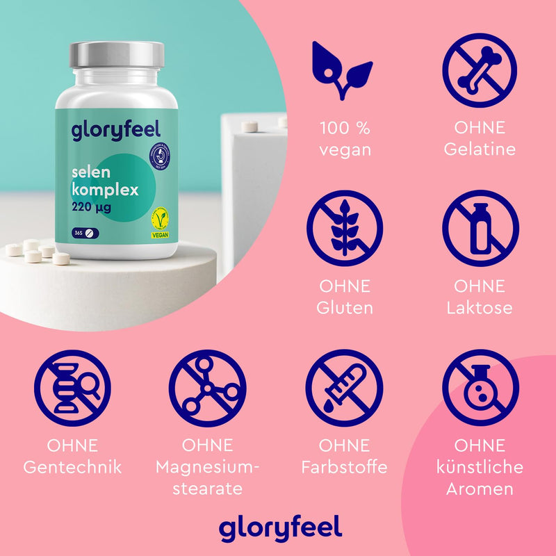 [Australia] - Selenium complex 220µg - 365 vegan tablets (1 year) - Complex of sodium selenite and selenomethionine - High-dose selenium & bioavailable - Laboratory tested, made in Germany without additives Tasteless 91 g (pack of 1) 