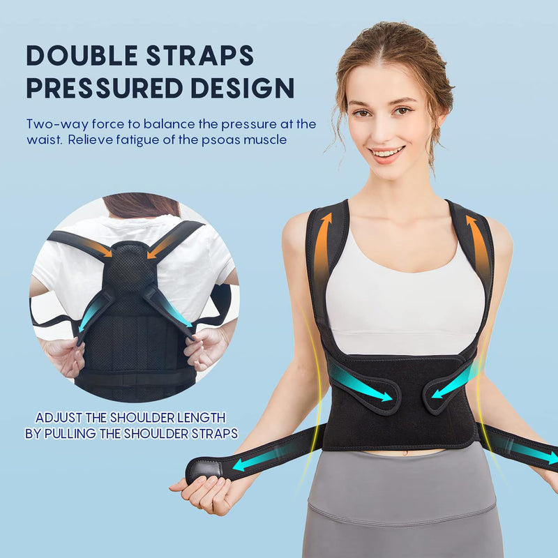 [Australia] - Back straightener, posture correction back for women and men, scoliosis and round back correction, provides shape for neck, shoulders, back, adjustable full backrest for women and men (S) S 