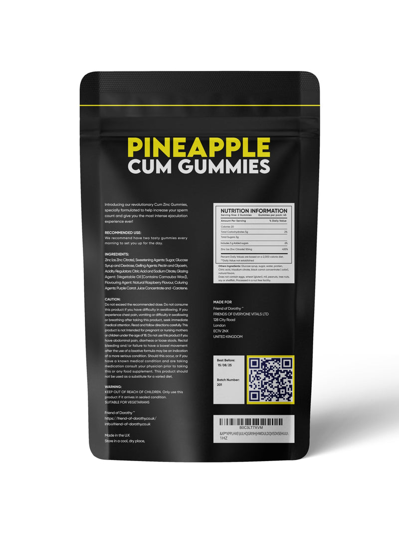 Pineapple C*M Gummies Improves Sperm Volume and Load Semen Volume Supplement - 60 Capsules - 1 Month Supply Pineapple
