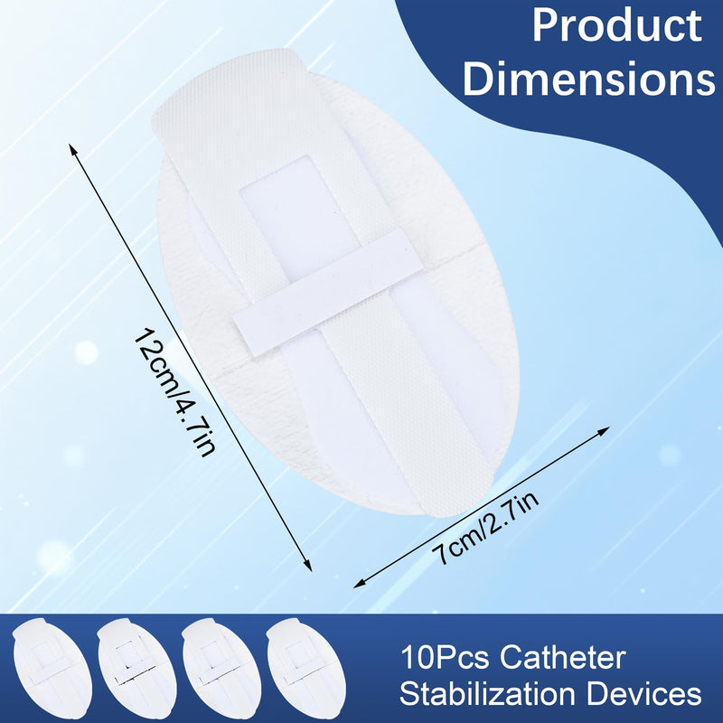 [Australia] - Foley Catheter Stabilization Device, Self Adhesive Catheter Tube Urinary Leg Bag Holder Sticker, Catheter Supplies for PEG/G/Feeding Tube Holder Accessories, Pack of 10 White 10 Pack 