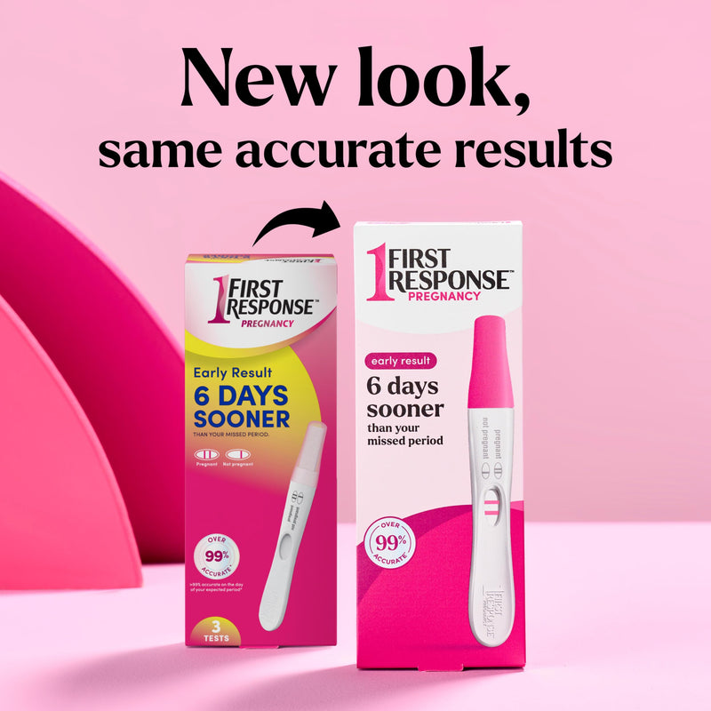 First Response Early Result Pregnancy Test, 3 Pack (Packaging & Test Design May Vary) | Test Before Missed Period*, Over 99% Accurate*, Detects Pregnancy Hormone, Results In 3 Minutes 3 Count