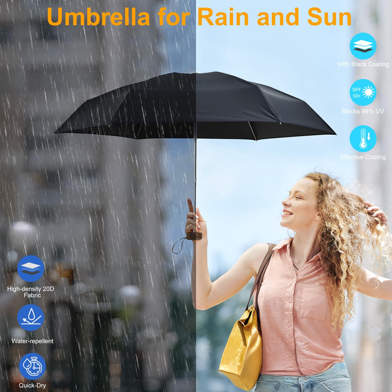 G4Free Mini Travel Umbrella UPF 50+ Ultralight Slim UV Protection Parasol Windproof Compact Umbrella