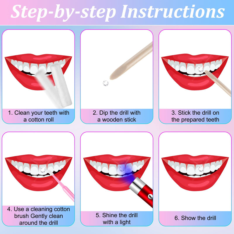 [Australia] - Leelosp 480 Pcs Tooth Gem Kit DIY Teeth Crystals Jewelry Fashionable Teeth Gems Kit Artificial Crystal Tooth Reflective Ornaments (Without Glue) (White) 