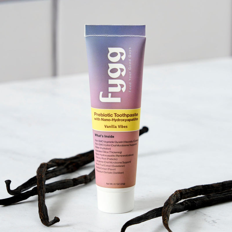 Fygg Fluoride Free Toothpaste 4 oz with Travel Size Pack of .7 oz (Vanilla)