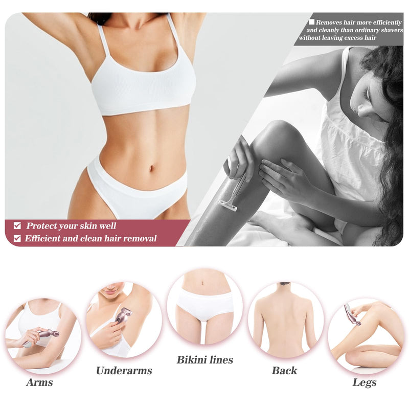 [Australia] - Electric Shaver for Women for Legs Bikini Trimmer Electric Razors for Women Underarm Public Hairs Rechargeable Womens Shaver Wet Dry Use Painless Cordless with Detachable Head (Pink) Pink 