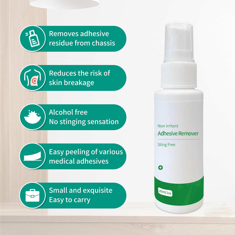 [Australia] - Adhesive Remover Spray, No-Sting Medical Adhesive Spray, Ideal for Ostomy Patients, Sensitive Skin and Bandage Removal, Low Residue, Quick Dry, Non-Sticky Formula 1 Pcs 