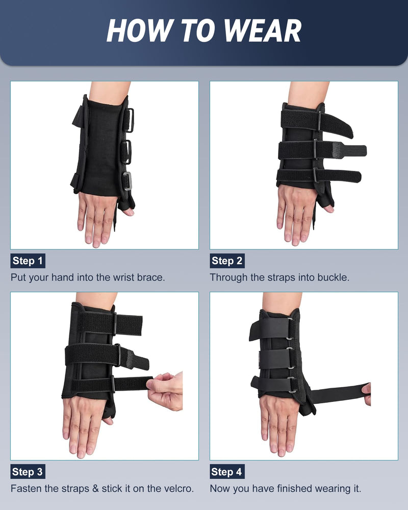 [Australia] - Carpal Tunnel Wrist Brace - 2 Pack Adjustable Wrist Wraps, 3 Straps & 3 Aluminum Bars Support for Women Men Office Home Fitness Use for Arthritis Tendonitis Sprain Discomfort Wrist Bands (Medium) Medium 