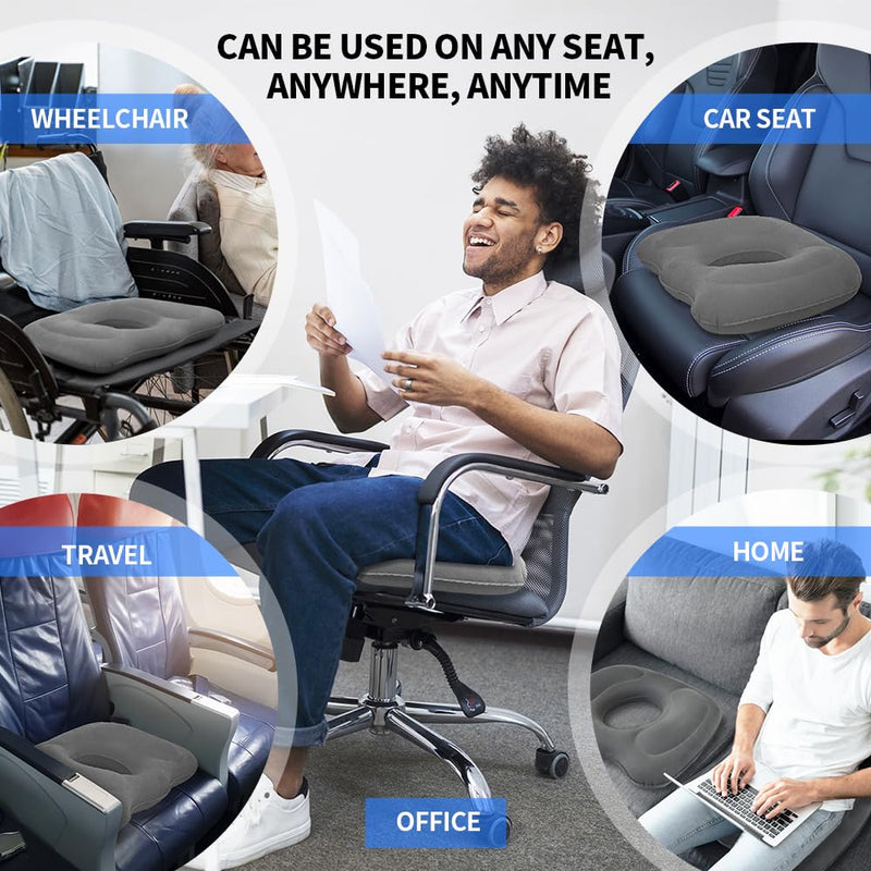 [Australia] - Multifunctional Seat Cushion,Inflatable Donut Pillow - Hemorrhoid Cushion for Tailbone,Post-Surgical Pain,Postpartum Pregnancy,Sciatica, Bed Sores -Orthopedic Seat Cushion for Home, Office, Car 