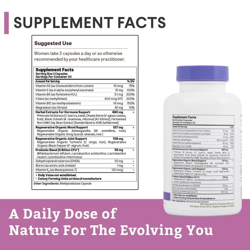 Nutritional Roots Menopause Supplements for Women and Perimenopause Support