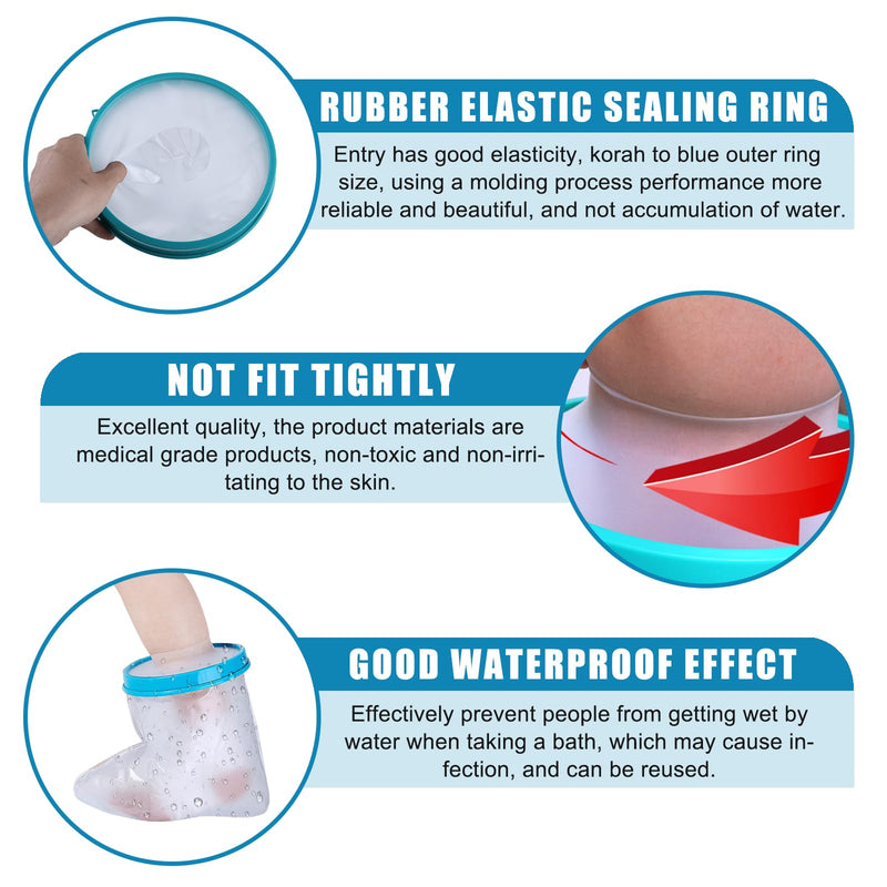 [Australia] - Shower Protector Foot Non-Slip, Reusable Cast Protector Foot, Waterproof Shower Cast Protector for Broken Toe Ankle Burning Keep Wounds and Bandages Dry While Bathing Adults 