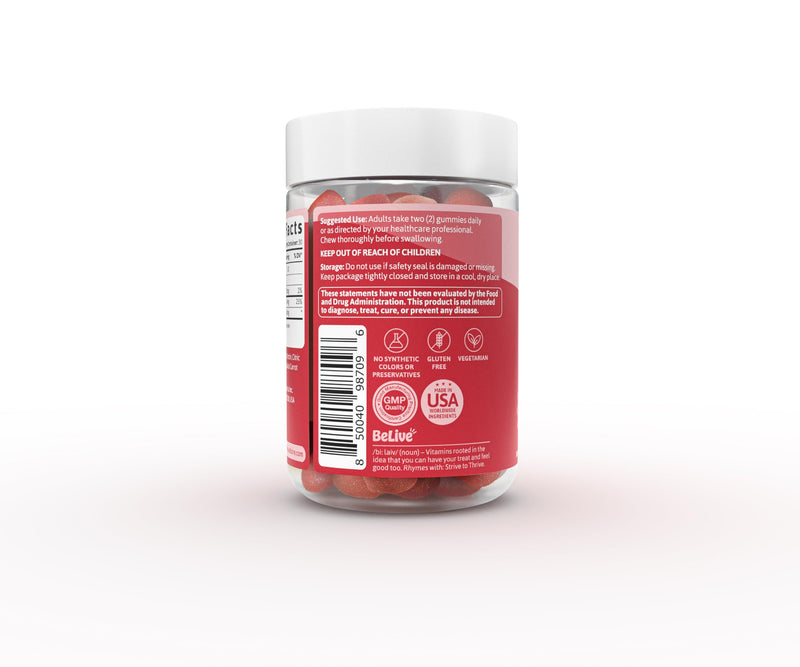BeLive Apple Cider Vinegar Gummies, 500mg, for Digestive Health, Zero Sugar | ACV Supplement for Digestion Support, Bloating, and Detox, Apple Flavor, Gluten Free, 60 count 60 Count (Pack of 1)