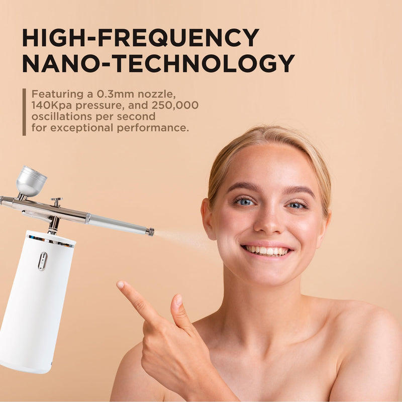 [Australia] - Facial Oxygen Spray Machine - Rechargeable Handheld High Pressure Facial Micro-Nano Mist Injector Sprayer - Portable Cordless Spray Gun Compressor Nano Facial Steamer 