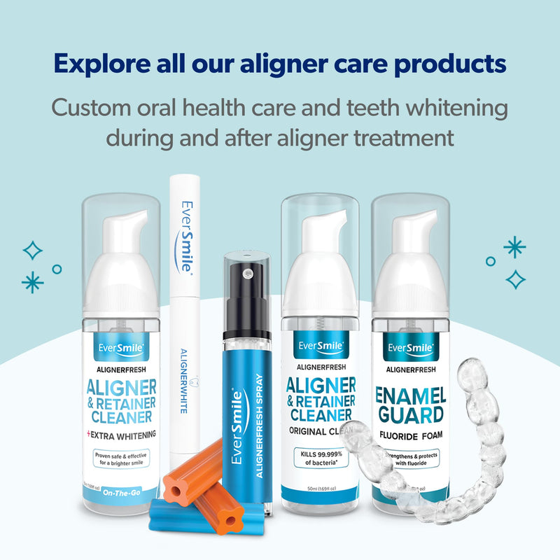 [Australia] - EverSmile AlignerFresh Enamel Guard Fluoride Foam – Aligner & Retainer Cleaner/Whitener with Enamel Protection – Strengthens, Protects & Whitens Teeth, Eliminates Bacteria – Fresh Mint, 1 Pack (50ml) 