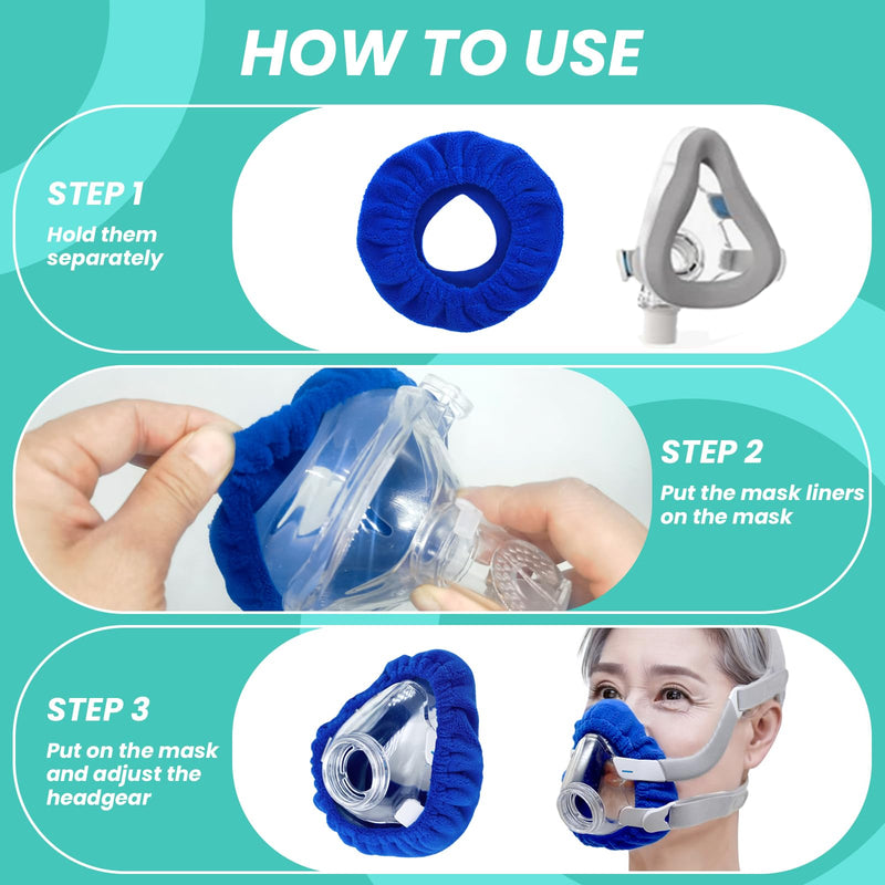 [Australia] - NATAKU 4-Pack Large Mask Liners Compatible with Resmed F20 Cpap' Masks Cushion Comfortable Reusable Cushioned Mask Covers, Absorb Facial Oils and Moisture to Improve Mask Wear Comfort (Large) 
