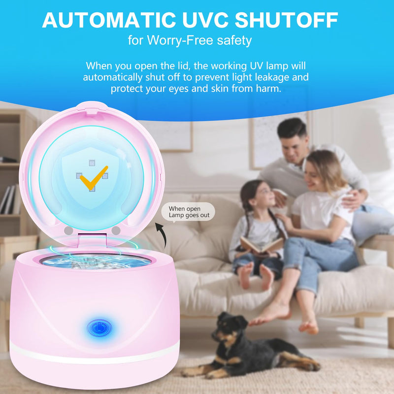 [Australia] - Ultrasonic denture cleaner for dentures, mouth guards, toothbrush heads, jewelry - 45 kHz Ultrasonic Retainer Cleaner (Pink) Pink 