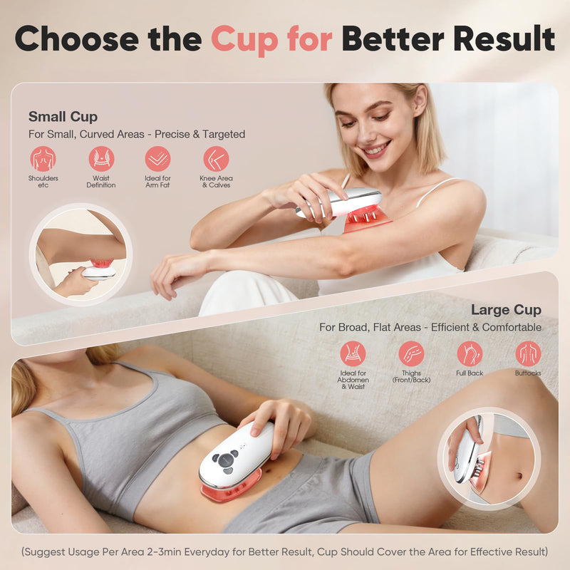 3-in-1 Electric Cellulite Massager, 3-in-1 Body Sculpting Machine for Stomach, Waist, Arms, Legs, Handheld Adjustable Cellulite Massage Tool, Skin Tightening Tool for Women and Men, White