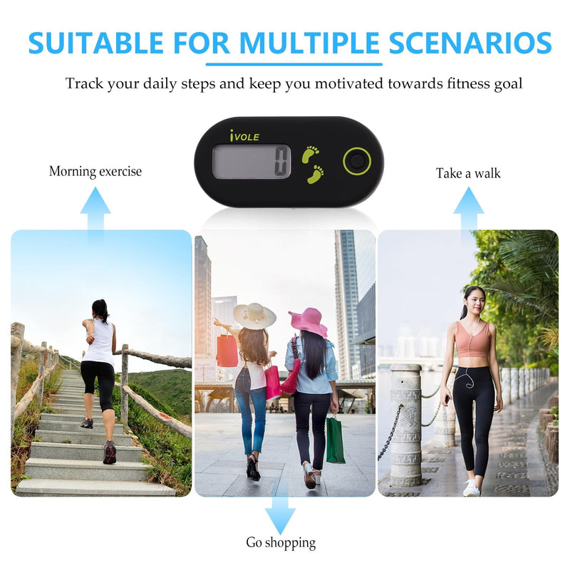 [Australia] - Veemoon 3D Digital Pedometer Accurate Step Counter Walking Distance Miles Calorie Counter Exercise Time Silent with Clip and Lanyard for Men Women Exercise 