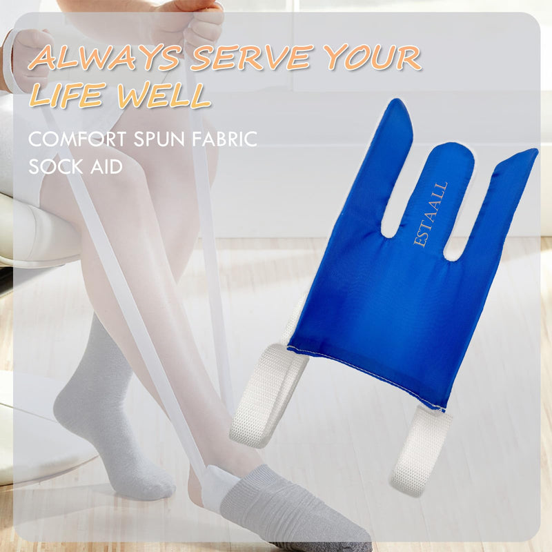 [Australia] - Sock Aids for Putting On Socks, Wide Sock Aid, Sock Aid Device for Seniors, Disabled, Pregnant, Sock Helper Aid Tool Easy On and Off, Sock Assistant Device Bending, Soft Sock Puller Aid（L） L 