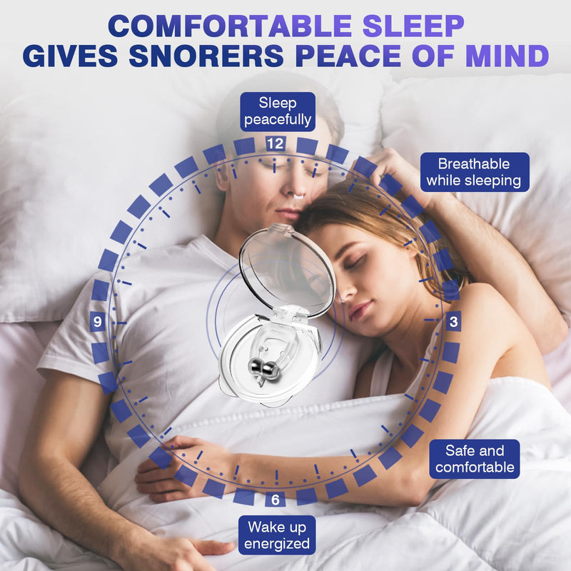 [Australia] - Anti Snoring Devices, Snore Stopper with Adjustable Magnet, Silicone Nose Clip Stop Snoring, Effective to Relieve Snoring, Snoring Solution for Comfortable and Quieter Sleep,White, M 1 White 