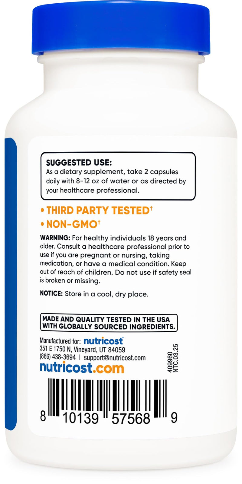 [Australia] - Nutricost Irish Sea Moss Extract (10,000mg) 120 Capsules - Bladderwrack, Burdock Root, Vegan, GMO-Free, 60 Servings 